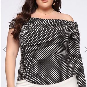 Fashion Nova Polka Dot Top 1X